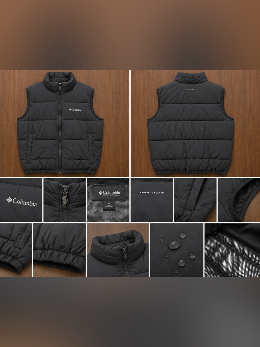 Columbia Black Quilted Omni-Heat Vest
